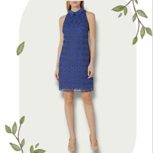 Trina Turk Royal Blue Lace Sleeveless Mini Shift Dress- Size 2